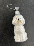 Old World Christmas Bichon Frise Ornament With Tag And Box, Glass, Euc. Fixed Price $15.00.