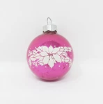 Vintage Mercury Glass Pink Poinsettia Stencil Christmas Ornament 1-3/4". Fixed Price $12.90.