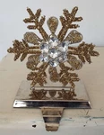 Park Hill Collection Christmas Stocking Holder Beaded Glass Snowflake Metal. Fixed Price $20.00.