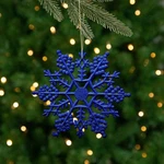 Northlight 24 Lavish Blue Glitter Shatterproof Snowflake Christmas Ornaments 4". Fixed Price $11.49.