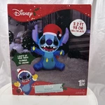 Disney 3.2 Ft Stitch Christmas With Light String Airblown Yard Inflatable. Fixed Price $35.00.