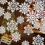 46 Pcs White Glitter Snowflake Ornaments Various Size Plastic Christmas Tree. Fixed Price $8.99.