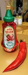 Sur Table Hot Sauce Glass Ornament With Spicy Pepper Free Ship No Box. Fixed Price $32.99.
