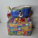 Sango The Sweet Shoppe Sleigh Centerpiece Snack Bowl Christmas By Sue Zipkin. Fixed Price $39.00.