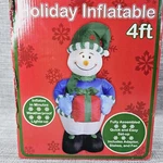 Vtg 4FT Inflatable Snowman Christmas Lights Up Yard Decoration Chrisha Creations. Fixed Price $24.99.