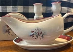 Royal Seasons 5 Piece Stoneware Snowmen Accessory Set / Gravy Napkin Candle. Fixed Price $15.00.