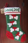 Glitzhome 19" Good Dog Handmade Christmas Stocking Hooked Yarn New W/ Tag. Fixed Price $10.99.