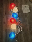 Polymer Products Outdoor String Light Set 6 Jumbo Patriotic Globes July 4TH. Fixed Price $99.99.