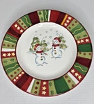Winterland Tabletops Gallery Snowman Dinner Plates 12" Christmas Hand Painted. Fixed Price $14.70.
