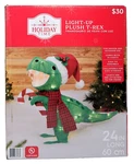 Light Up Plush T-rex Christmas Yard Decoration 24 Long 1.5 Ft Tall Holiday Time. Fixed Price $95.78.