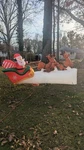 Holiday Time Christmas Santas Sleigh Flying Reindeer Inflatable Air Blown 11FT. Fixed Price $50.00.