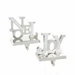 Kurt Adler Joy And Noel Metal Stocking Hangers, Set Of 2 Christmas Decor. Fixed Price $34.99.
