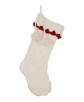 Glitzhome L88703 White Knitted Pompom Christmas Hanging Stocking 22. Fixed Price $42.50.