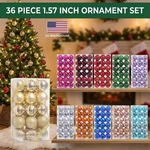 36 Pcs Christmas Ornaments Shatterproof Decorations Set For Xmas Tree Balls. Fixed Price $11.99.