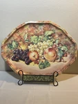 Vintage Daher Decorated Ware Tin Serving Tray With Original Brandeis Price. Fixed Price $29.00.