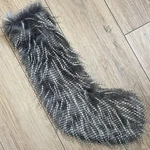 Gallerie Christmas Stocking Faux Fur Feather Look Gray/white Zebra Pattern 23. Fixed Price $14.99.