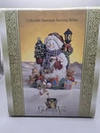 Grandeur Noel Snowman Stocking Holder Vintage Weighted Mantel Hanger W/ Box. Fixed Price $39.99.