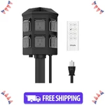 Outdoor Power Stake Timer With Remote 6 Outlets Waterproof For Christmas. Fixed Price $36.80.