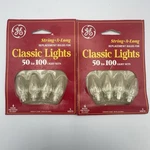 Ge Replacement Bulbs String Long Classic Lights Clear WX6-25/50 Packs. Fixed Price $12.00.