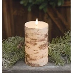 Birch Look Led Timer Votive 2"X3" Country Brown Creme Woodland Cabin Candle Cwi. Fixed Price $17.05.