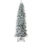 Best Choice Products Snow Flocked Artificial Pencil Tree W/ Stand. Fixed Price $89.99.