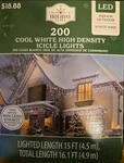 200-COUNT Cool White Led High-density Icicle Occasion Wedding Christmas Lights !. Fixed Price $17.99.
