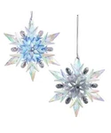 Set Of 2 Lavender, Blue, & Clear Snowflake Christmas Ornaments By Kurt Adler. Fixed Price $16.99.