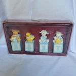 Nicholas Square Blue Boy Baby Block Set 1ST Christmas Bear Duck Bunny. Fixed Price $9.99.