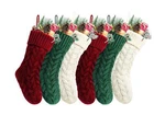 Kunyida 18 Inches Burgundy, Ivory, Green Knitted Christmas STOCKINGS,6 Pack. Fixed Price $45.84.