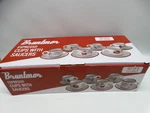 Set Of 6 Bruntmor Christmas 4OZ Espresso Cup With Saucers New. Fixed Price $30.00.