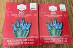 2 Bxs Holiday Time 100 Blue Mini Incandescent Lights Green Wire Indoor/outdoor. Fixed Price $12.00.