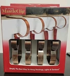 The Original Mantle Clip 4 Christmas Metal Oil Rubbed Bronze Stocking Holder Set. Fixed Price $14.99.