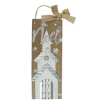 Northlight 12.5 White Church Snowflakes Metal Noel Wooden Christmas Wall Decor. Fixed Price $16.49.