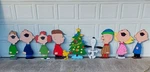 Peanut Caroling Christmas Wood Outdoor Lawn Yard Art Sign, Set Of 10, Charlie. Fixed Price $425.00.