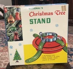 National's Christmas Tree Stand Vintage 1970S Boxed Red Green Syeel Enamel. Fixed Price $16.49.