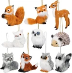 10 Plush Animal Christmas Hanging Ornaments Cute Woodland Decorative Set. Fixed Price $56.11.