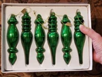Raz Nwt Boxed Set #b Green 6" Mercury Glass Ribbed Finial Christmas Ornaments. Fixed Price $38.50.