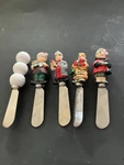 Vtg Boston Warehouse Cheese Butter Knife Spreaders Christmas Stainless Cute Fun. Fixed Price $10.00.