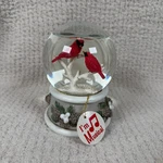 Musical Cardinal Snow Globe Christmas Holiday Decoration Winter Scene. Fixed Price $26.95.