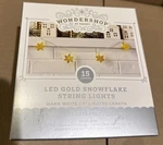 New Indoor Target Wondershop White Warm Led Gold Snowflake 15 Lights 7 Length. Fixed Price $14.95.