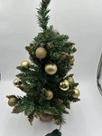 2FT Mini Christmas Tree Prelit Battery Operated Table Top White Lights Gold. Fixed Price $13.99.
