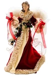 Kurt Adler 16" 10-LIGHT Red & Ivory Angel Christmas Tree Topper UL2218. Fixed Price $75.00.