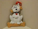 Rudolph And "white Dog With Bone" Personalizable Ornament New Old Stock. Fixed Price $16.94.