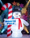 Gemmy Airblown Inflatable Frosty The Snowman W/candy Cane, Giant 9.5-FT White. Fixed Price $133.50.