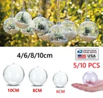 10 Christmas Tree Clear Ball Baubles Plastic Fillable Sphere Ornament Usa. Fixed Price $9.35.