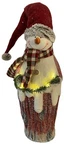 Alpine 21"H Snowman Statue White Christmas Led Lights Scarf Toboggan WTJ220 New. Fixed Price $19.00.