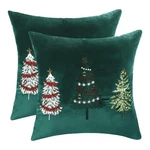 Tosleo Christmas Embroidery Throw Pillow Cover 18 X Inch Set Of 2 Dark Gre.... Fixed Price $16.55.