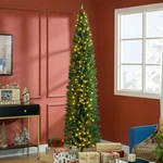 Homcom 8' Prelit Artificial Christmas Tree With Warm White Led Lights, Used. Fixed Price $60.19.