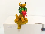 Disney Direct Pluto With Christmas Wreath Around Neck Stocking Holder Resin. Fixed Price $24.99.