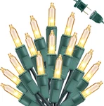 Clear Christmas Lights, 25FT 100 Count Incandescent Indoor Outdoor String. Fixed Price $30.99.